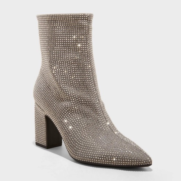 Women's Cassidy Rhinestone Ankle Boots -
A New Day™ Silver new - Picture 1 of 5